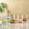 JoyJolt® 10oz. Hue Colored Double Old Fashion Whiskey Glass Tumblers, 6ct.